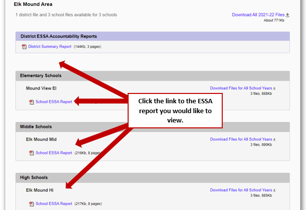 essa school report card how to