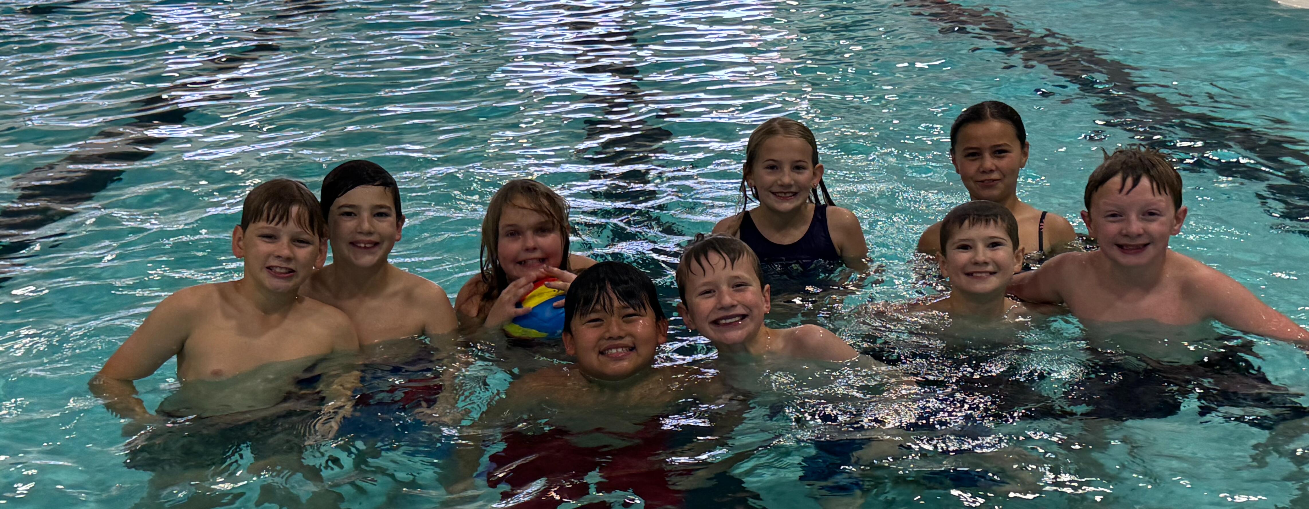 students at the pool