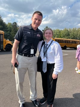 elk mound middle school student dress like the principal day
