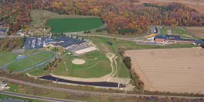 Arial view of Elk Mound campus